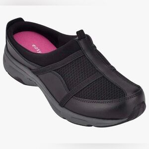 NEW - Easy Spirit - Black - Slip-On - Argyle Mesh Clogs